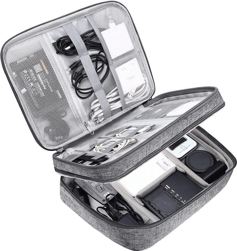 SOKT Double Layer Cable Organizer Bag for Electronics