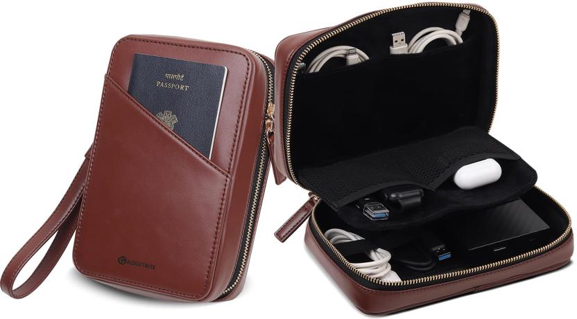 GadgetBite Faux Leather Travel Gadget Organizer Bag