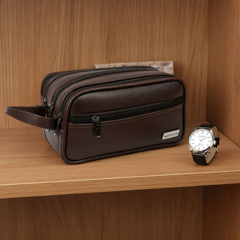MARSELITE Grooming Accessories Organizer Travel Shaving Kit & Bag
