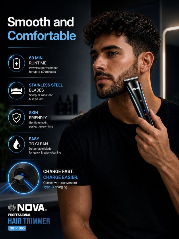 NOVA 1073-00 USB Trimmer 60 min Black - Image 3