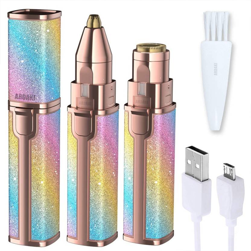 ARDAKI 2-in-1 Rechargeable Eyebrow & Facial Hair Trimmer for Women – Nose, Lip, face Cordless Epilator