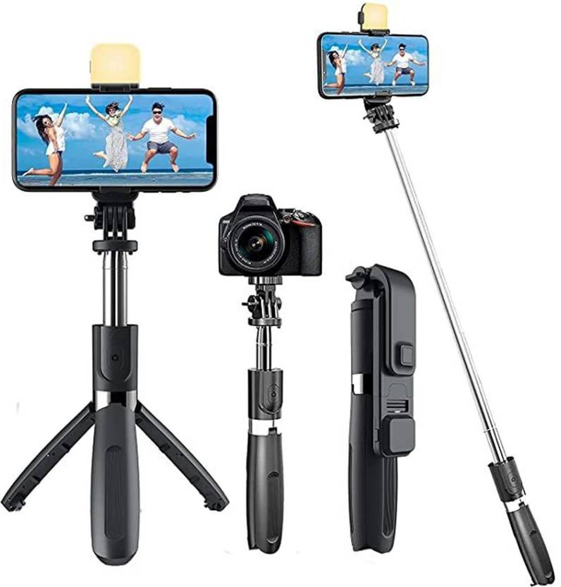CABTRONICS Bluetooth Selfie Stick Tripod LED Fill Light Remote 74cm Tripod