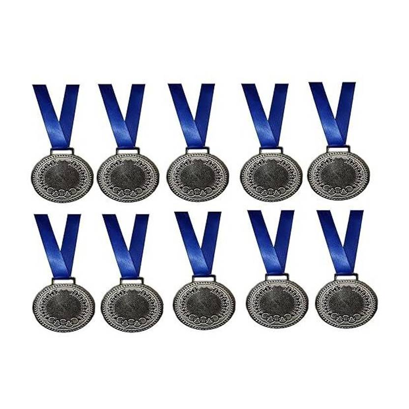 ONLY WIN Silver medals for school competition sports any events set of 10 (2 inch) Medal