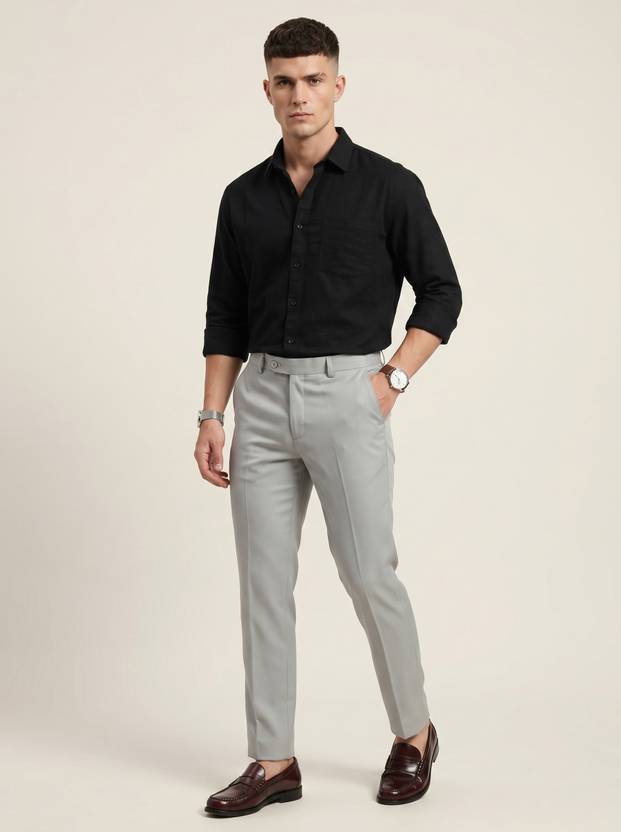 Pointer Straight Fit Men Grey Trousers