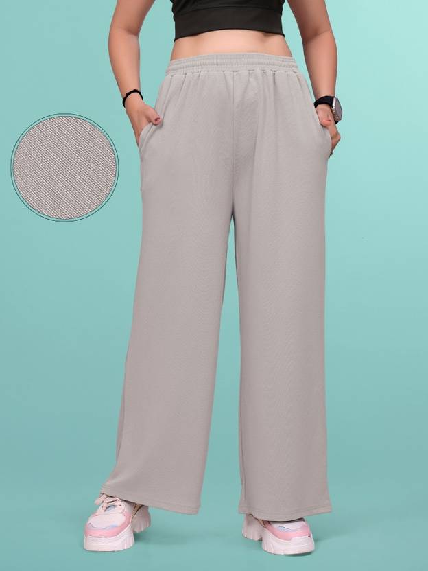 BHULAX Loose Fit Women Grey Trousers