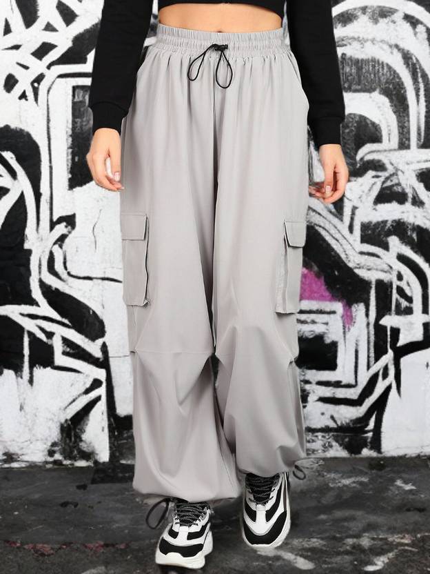 1stLov Regular Fit Women Grey Trousers
