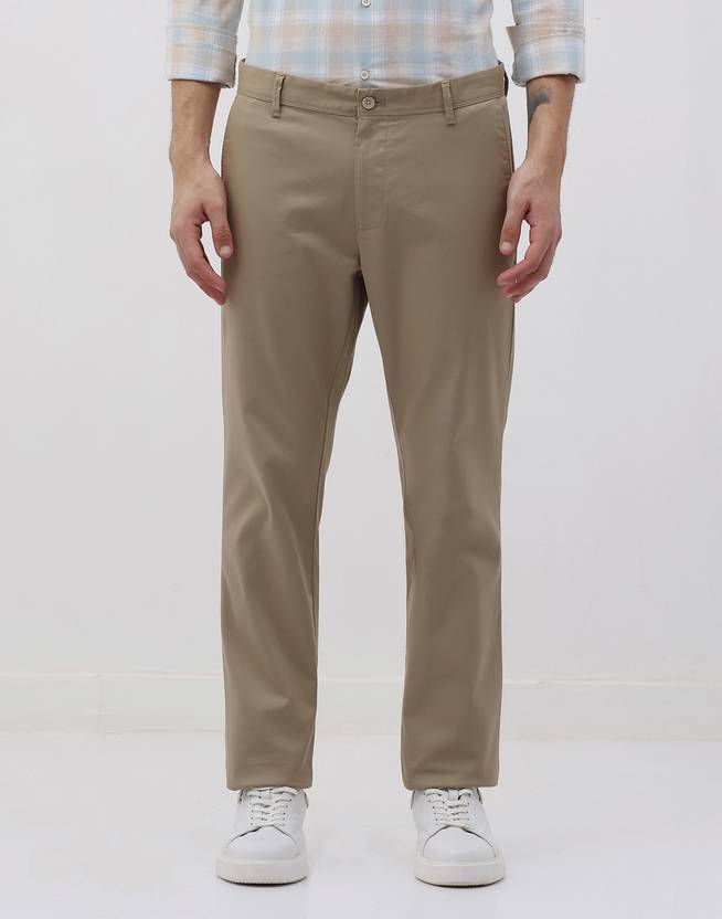 Blackberrys Slim Fit Men Cream Trousers