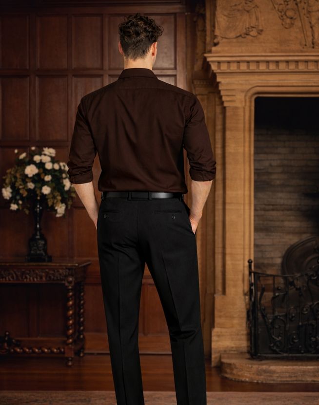 Louis Philippe Black Polyester Formal Trousers - Image 7