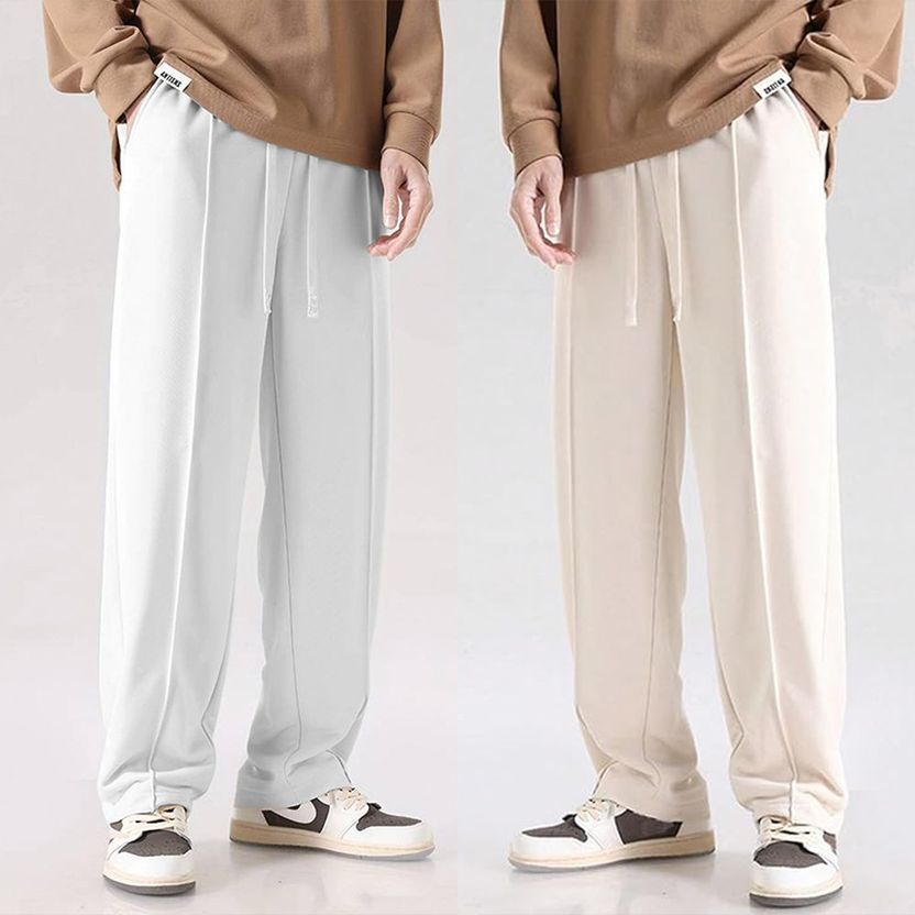 SAVAYO Loose Fit Men Beige Trousers - Image 1