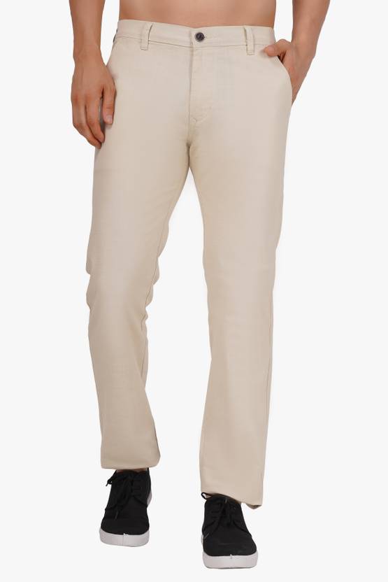 FLAKED Regular Fit Men Beige Trousers