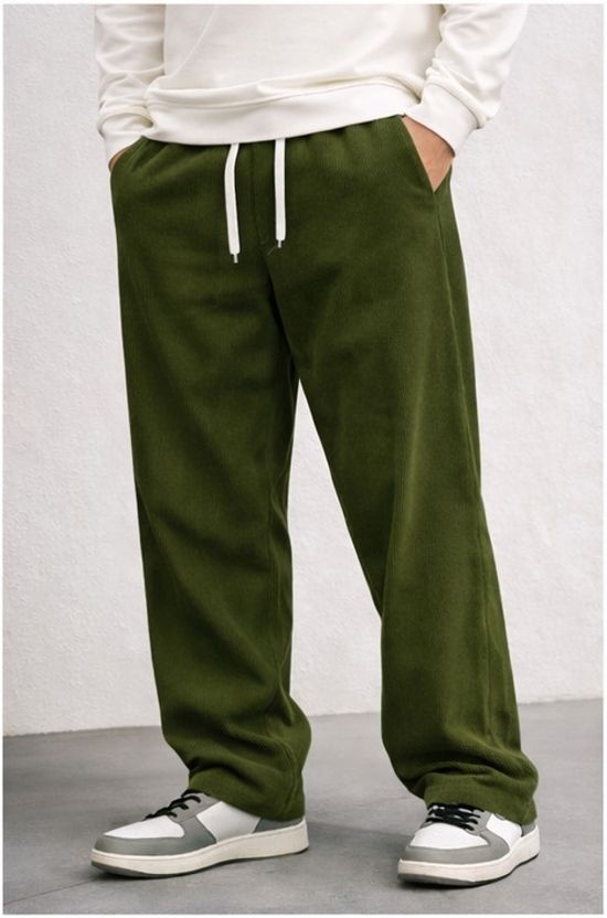 METRONAUT Men Beige Corduroy Trousers - Image 4