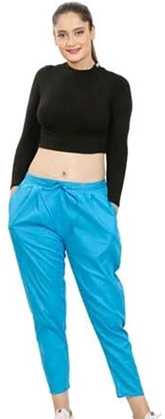 Outerwear Regular Fit Women Blue Trousers