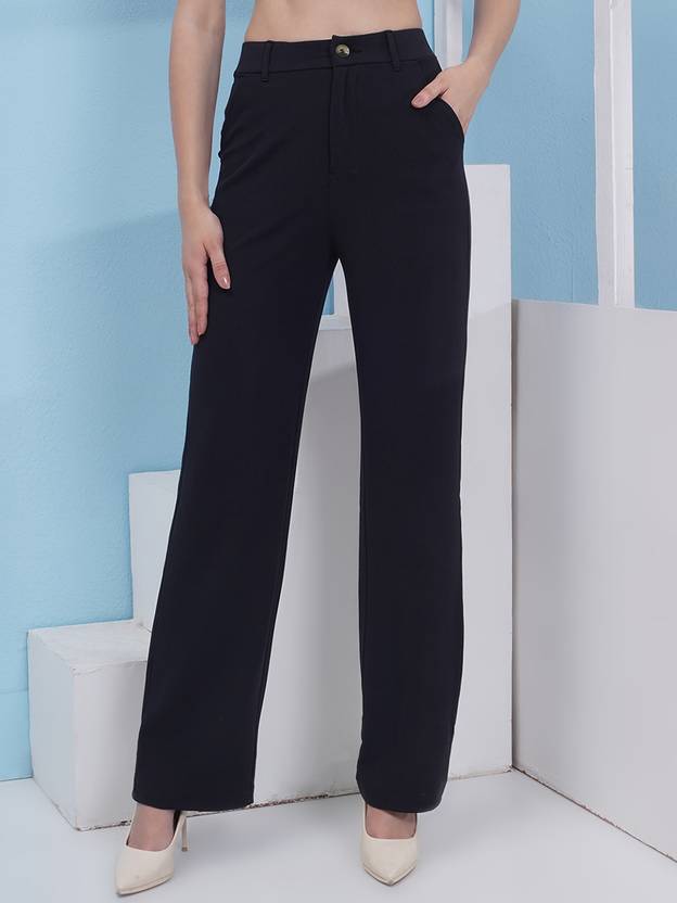 Puella Regular Fit Women Black Trousers