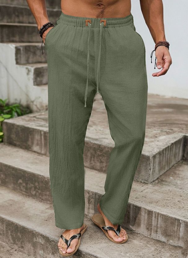 METRONAUT Beige Linen Blend Trousers - Image 10