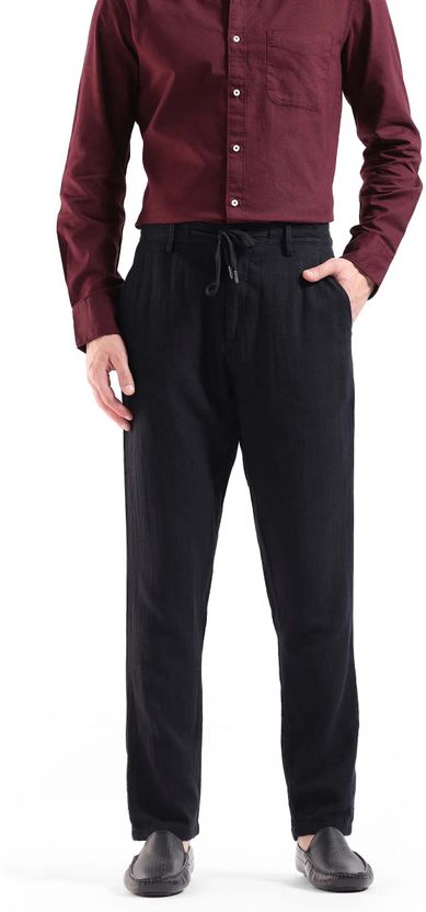 Louis Philippe Black Polyester Formal Trousers - Image 10