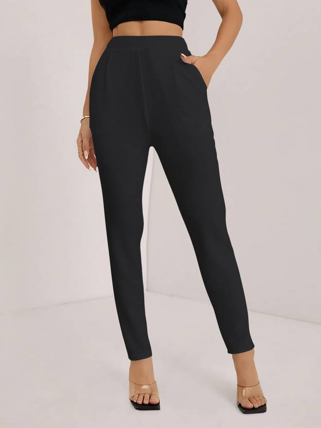 NAVYANKAA Regular Fit Women Black Trousers