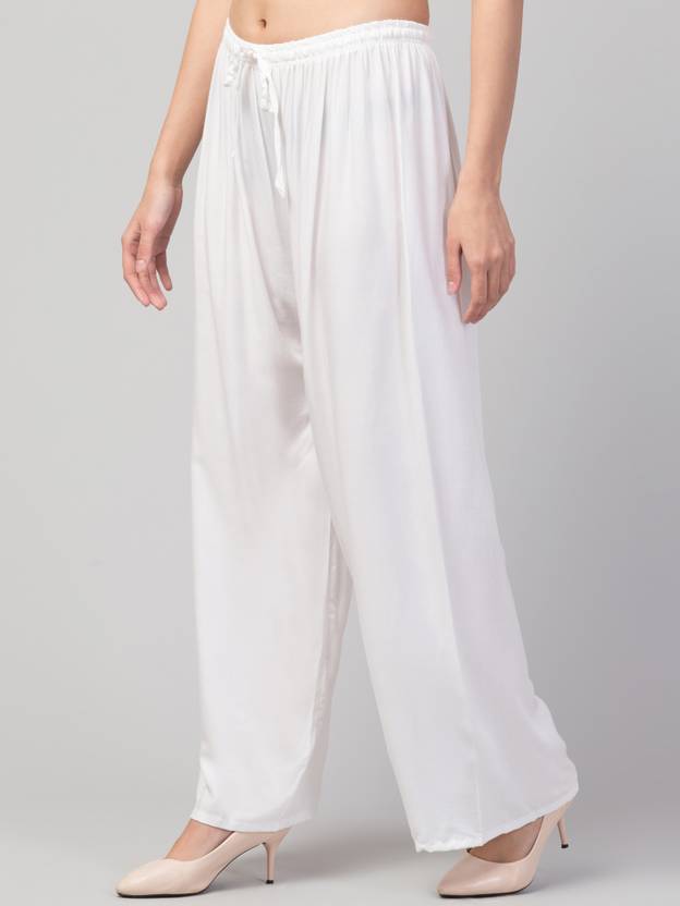 FamBee Relaxed Women White Trousers