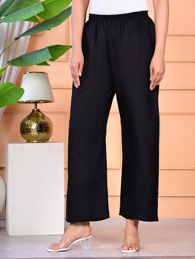 Light Daisy Loose Fit Women Black Trousers