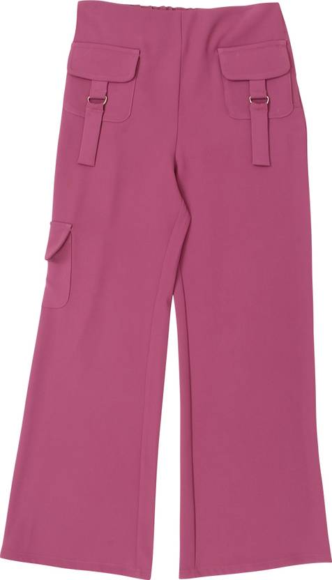 Cutecumber Girls Regular Fit Pink Georgette Trousers