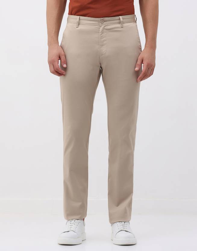 Blackberrys Slim Fit Men Cream Trousers