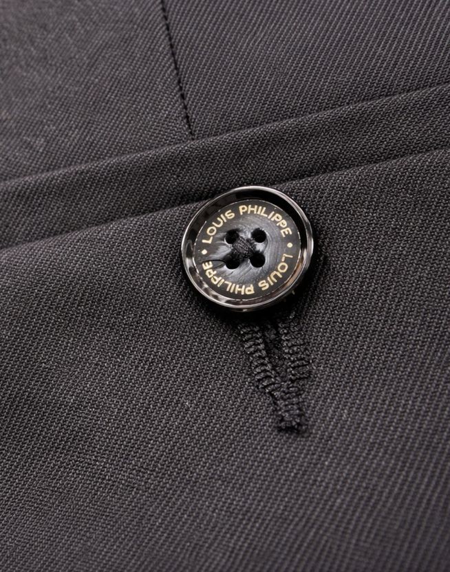 Louis Philippe Black Polyester Formal Trousers - Image 6