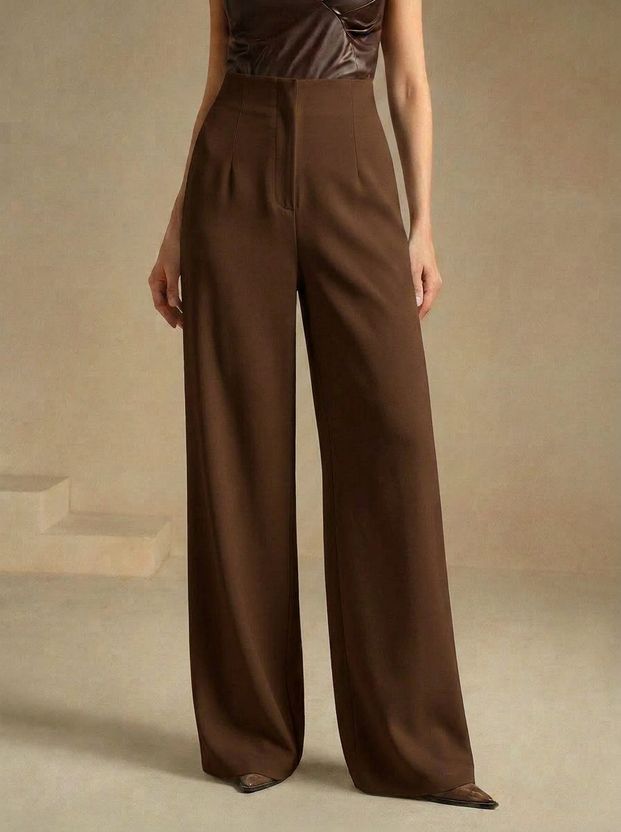 Dolsia Women Beige Cotton Blend Trousers - Image 8