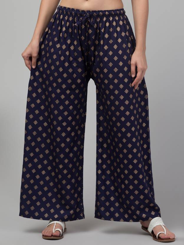 FamBee Flared Women Dark Blue Trousers
