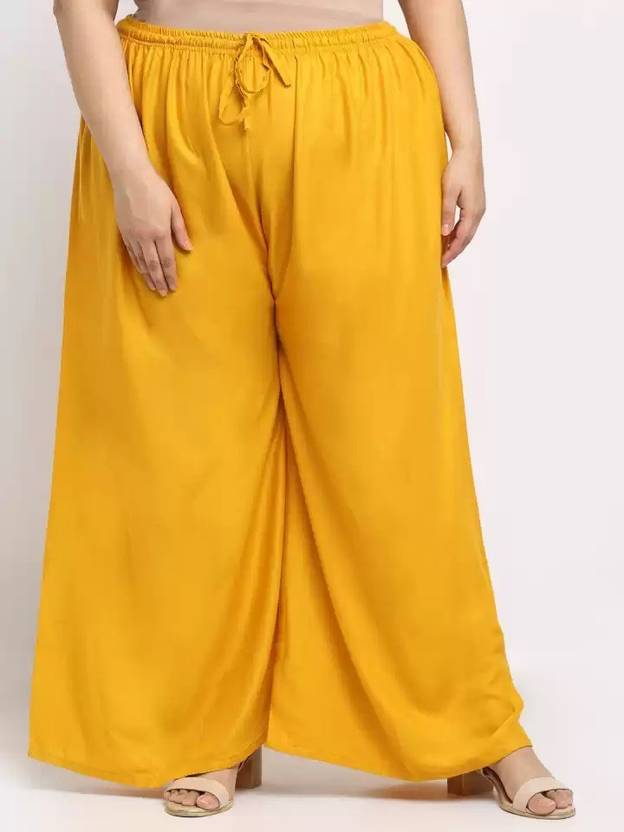 VALLES365 by S.c. Flared Women Yellow Trousers