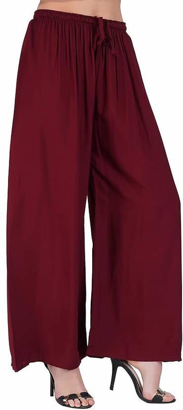 BCD FASHION Women Regular Fit Maroon Viscose Rayon Trousers