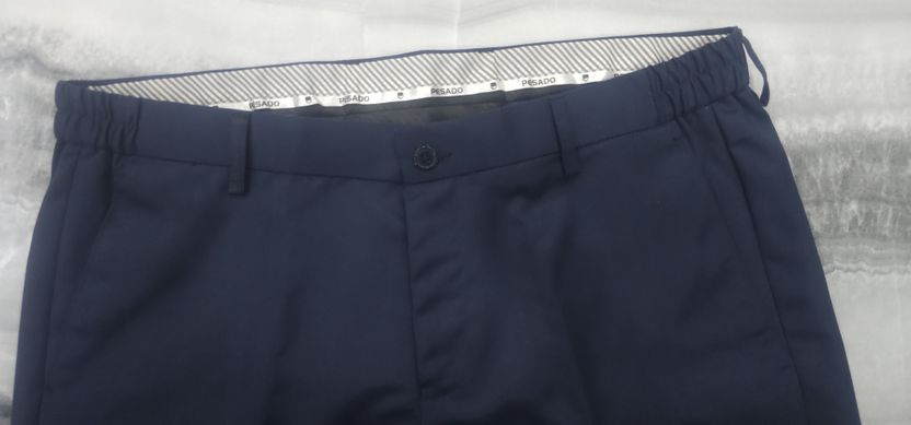 PESADO Men Slim Fit Blue Cotton Blend Trousers - Image 2