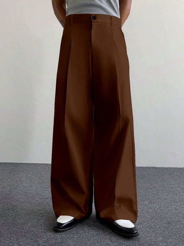 Klossy Men Brown Polyester Trousers - Image 3