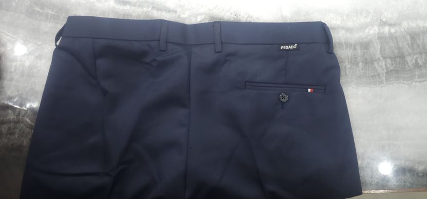 PESADO Men Slim Fit Blue Cotton Blend Trousers - Image 3