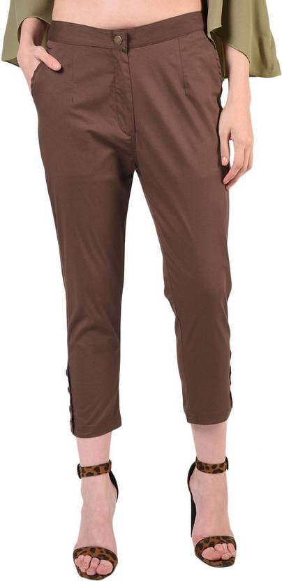 FLOREOS Regular Fit Women Brown Trousers