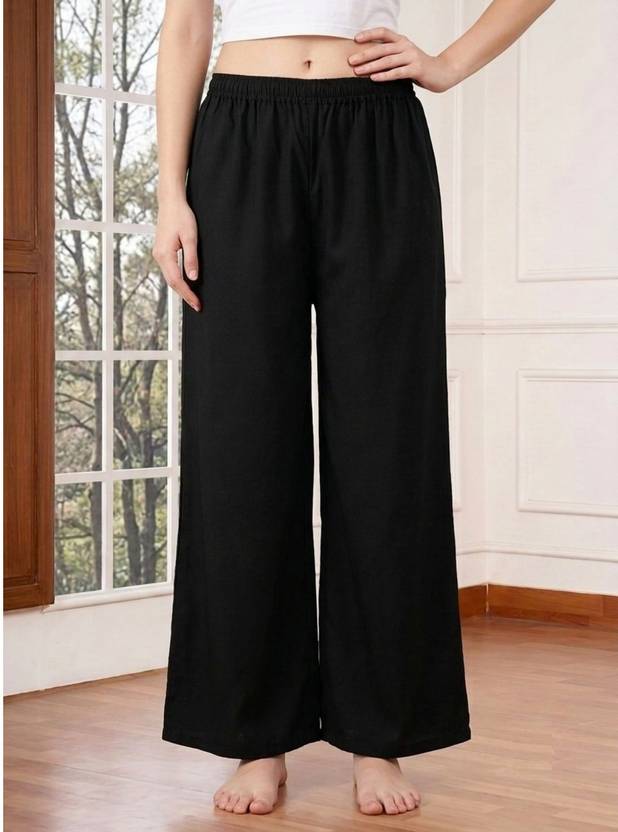 ZAYANQA Flared Women Black Trousers