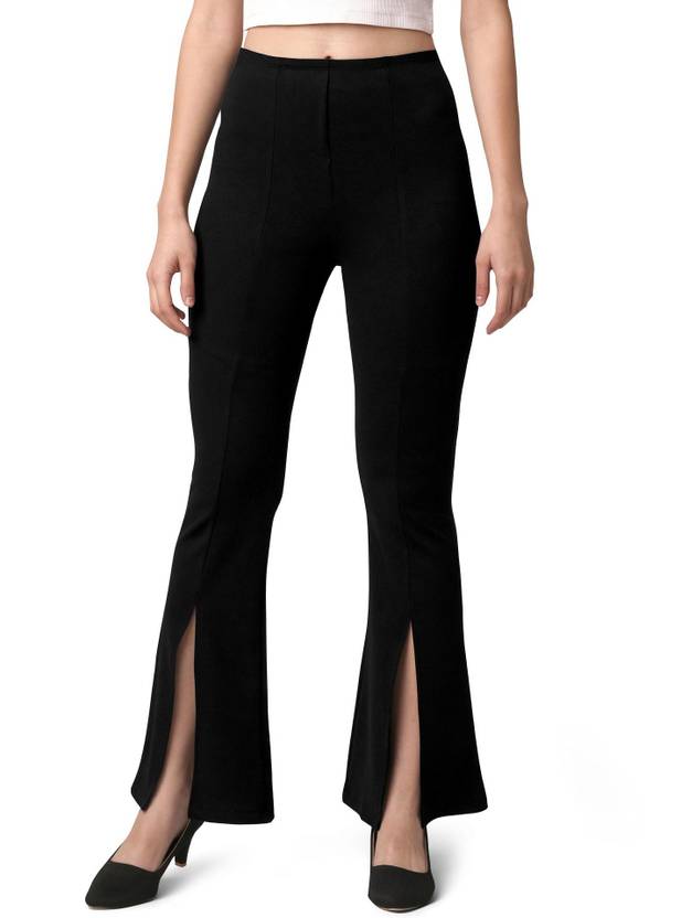 Mehrang Regular Fit Women Black Trousers