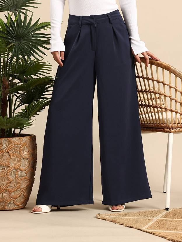 Mast Harbour Regular Fit Women Blue Trousers Buy Mast Harbour