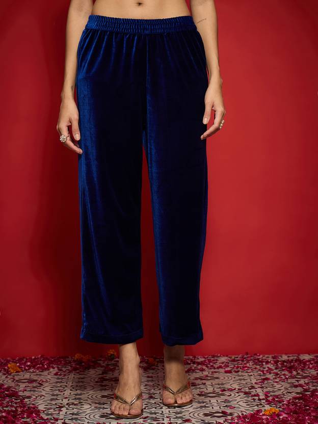 Shae by SASSAFRAS Comfort Fit Women Blue Trousers