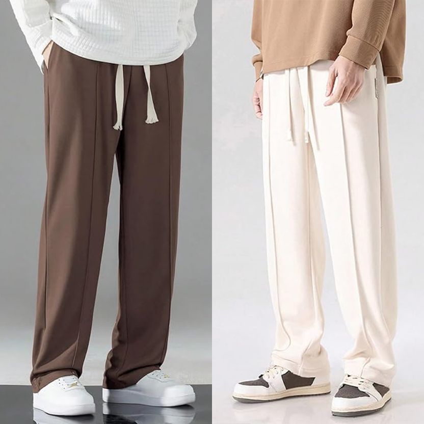 SAVAYO Loose Fit Men Beige Trousers - Image 10