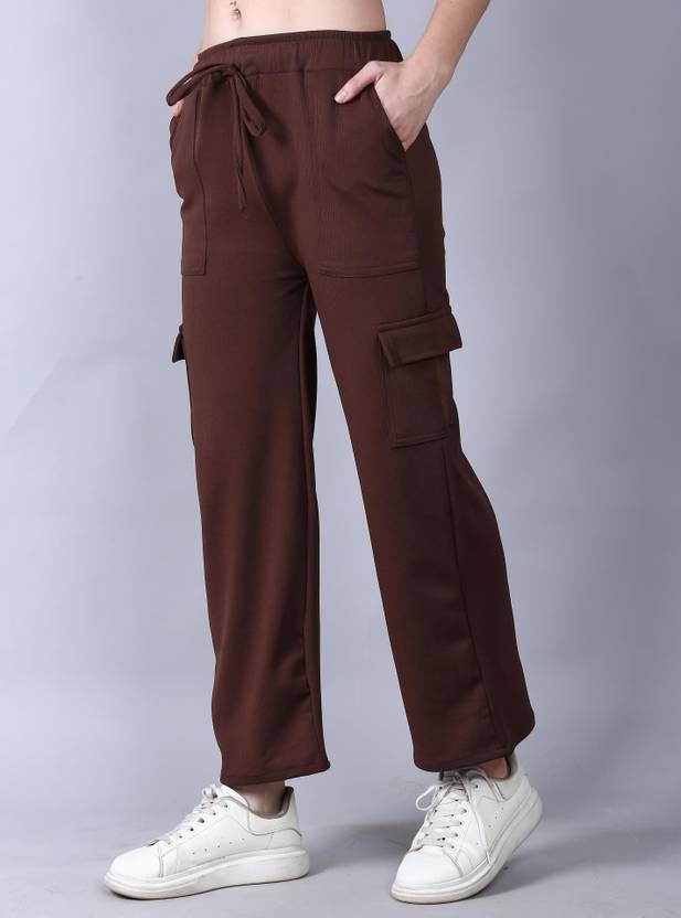Aileyis Regular Fit Women Brown Trousers