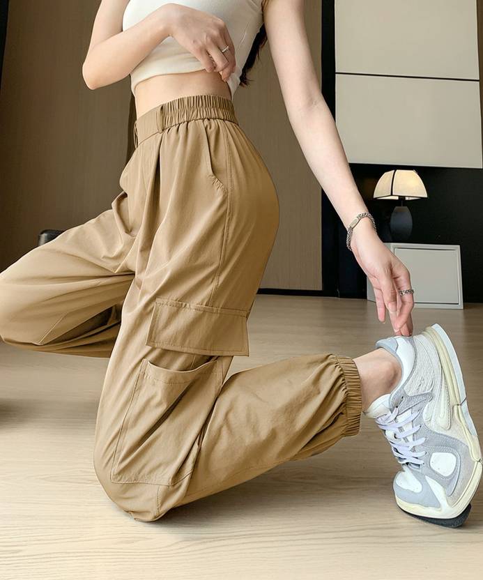 FLOREOS Relaxed Women Beige Trousers