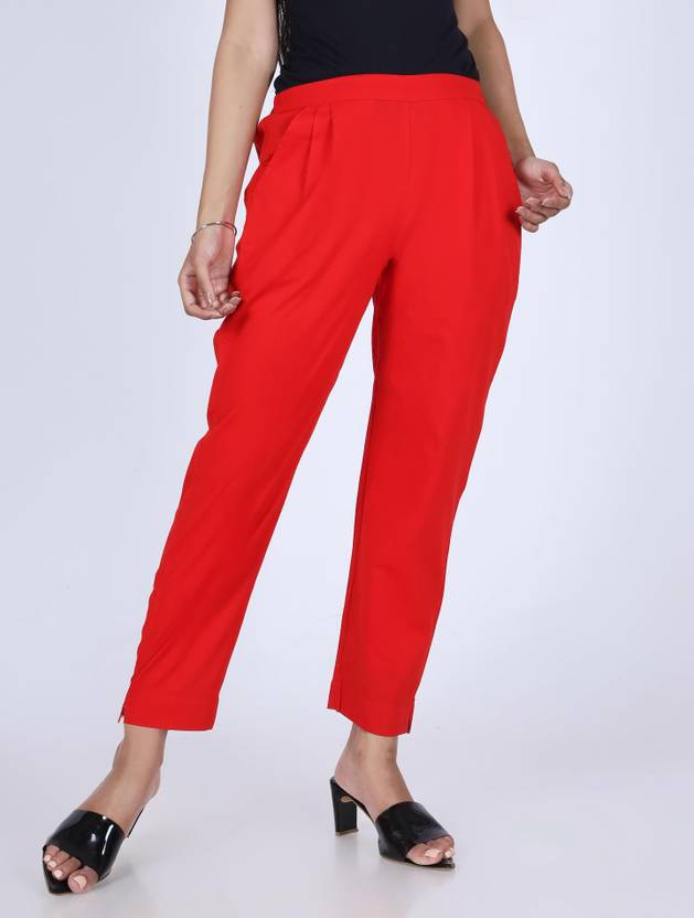 Mirayya Regular Fit Women Red Trousers