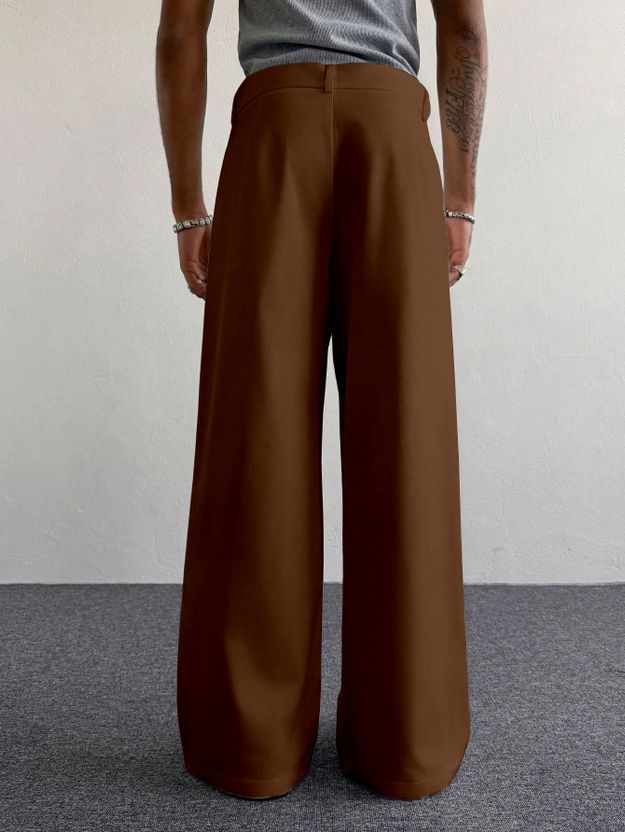 Klossy Men Brown Polyester Trousers - Image 4