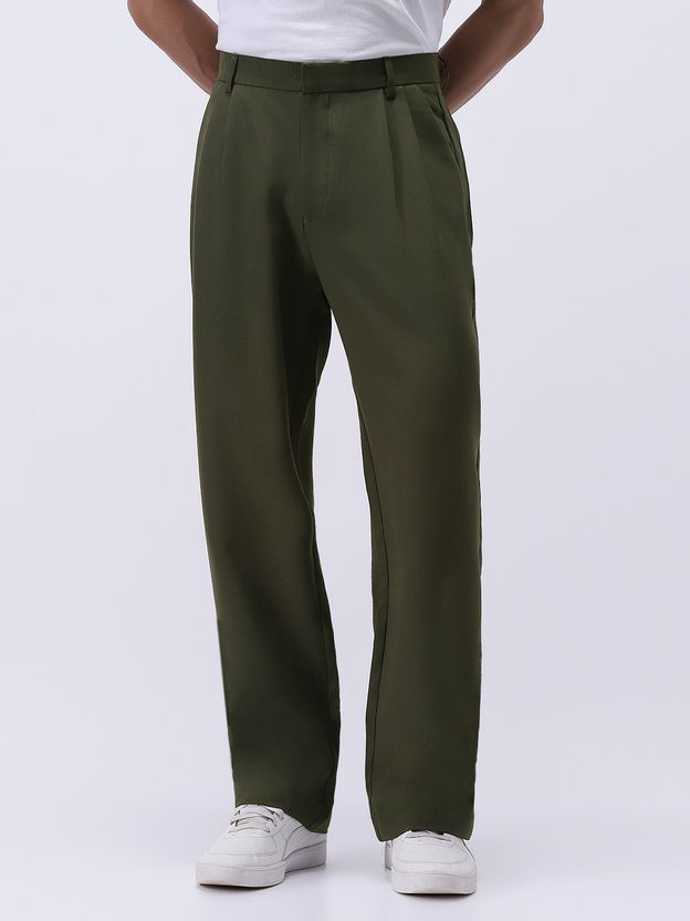 Urbano Loose Fit Men Cream Trousers - Image 6