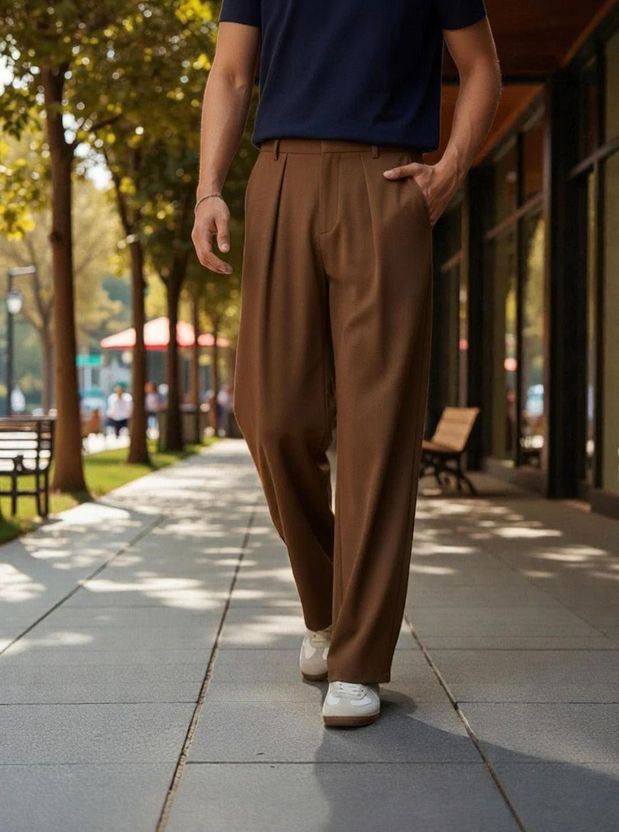 KOTTY Men Beige Cotton Blend Trousers - Image 8