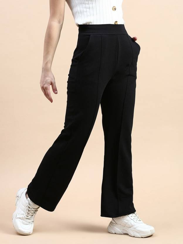 VOXATI Relaxed Women Black Trousers