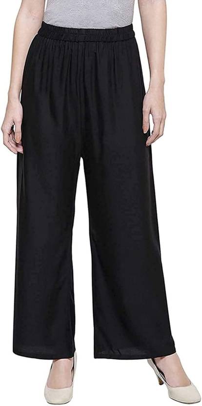 BCD FASHION Women Regular Fit Black Cotton Blend Trousers