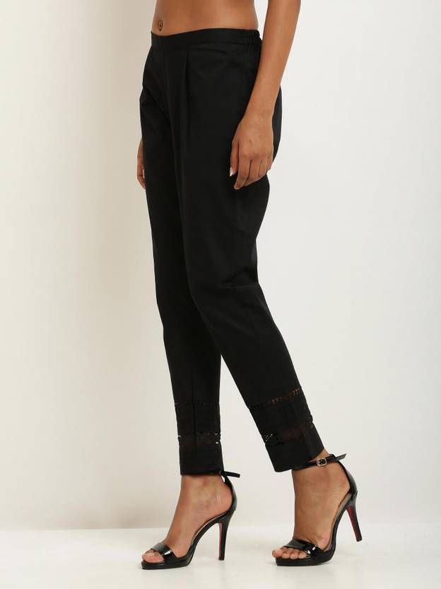 Aasma Creatives Regular Fit Women Black Trousers