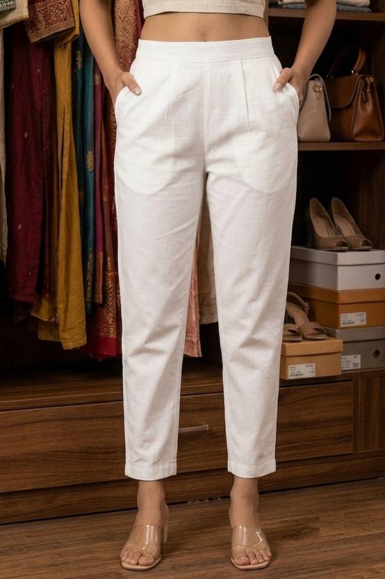 Mirayya Regular Fit Women White Trousers