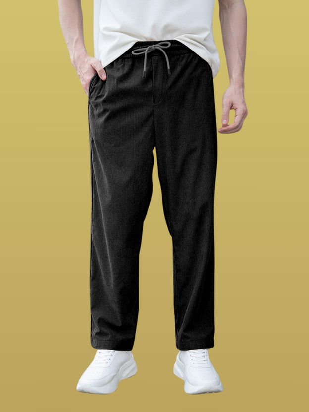 GIBBONTE Relaxed Men Black Trousers - Image 2