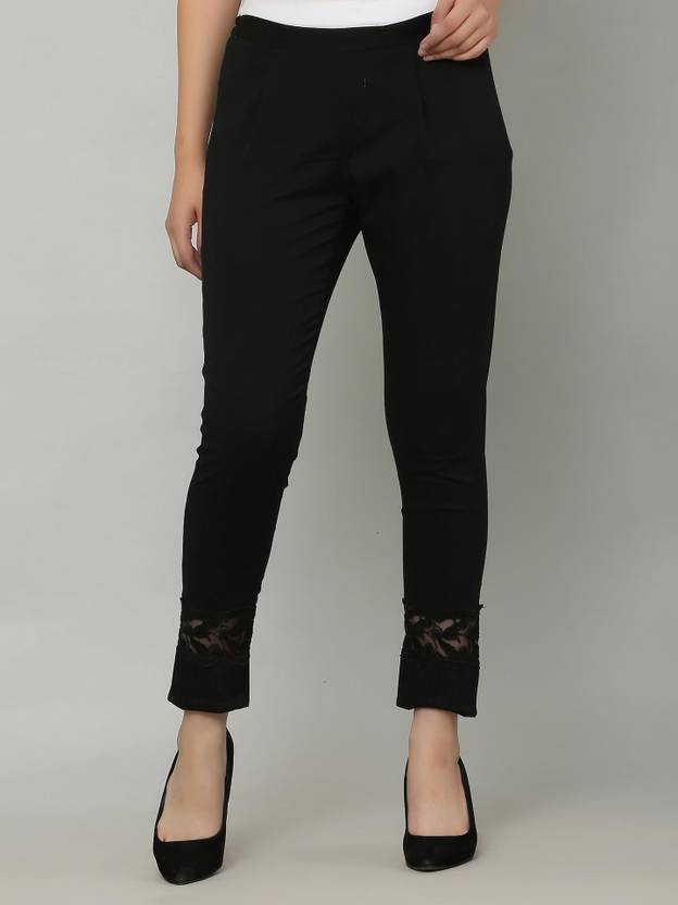 Aasma Creatives Women Regular Fit Beige Cotton Blend Trousers